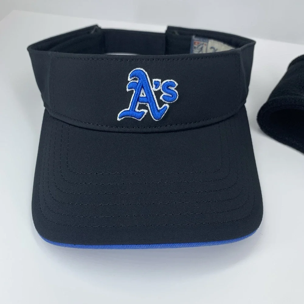 The Game A's OSFM Baseball Visor Hat Cap and Womens Ear Warmer Cover Headband